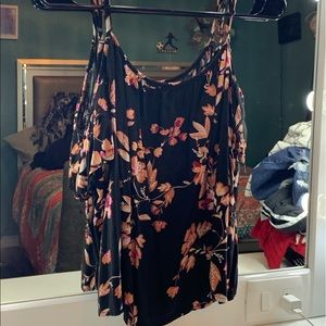 Black top with flowers